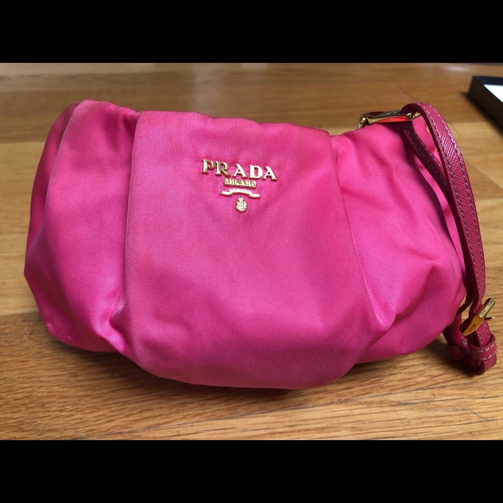 Prada beautiful hot pink wristlet